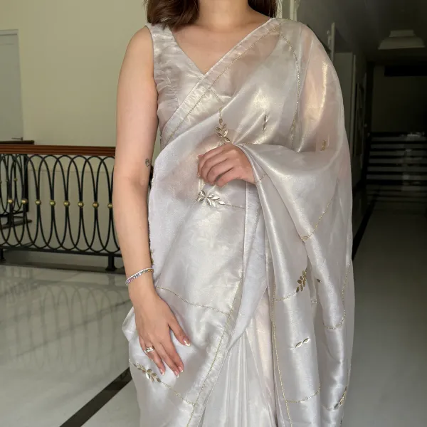 Silver_Pure_Soft_Organza_Silk_Handwork_Saree