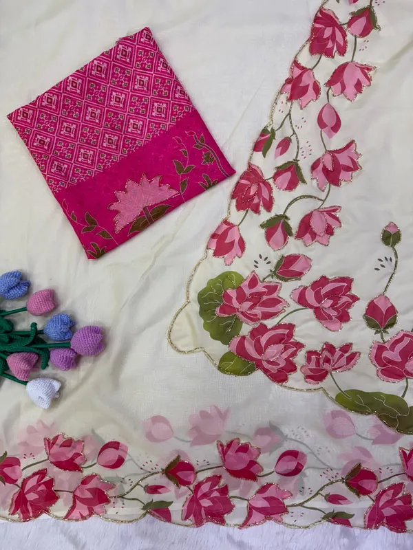 White_Floral_Embroidered_Saree