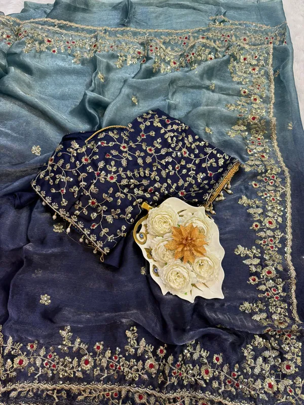 Navy_Blue_Dual_Tone_Space_Silk_Embroidered_Saree