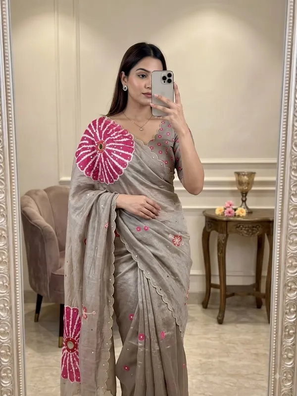 Grey_Mirror_Work_Designer_Saree