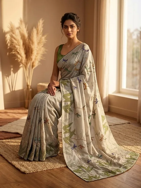 Grey_Shaded_Butterfly_Embroidered_Saree