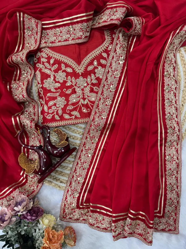 Cherry_Red_Space_Silk_With_Embroidered_Saree