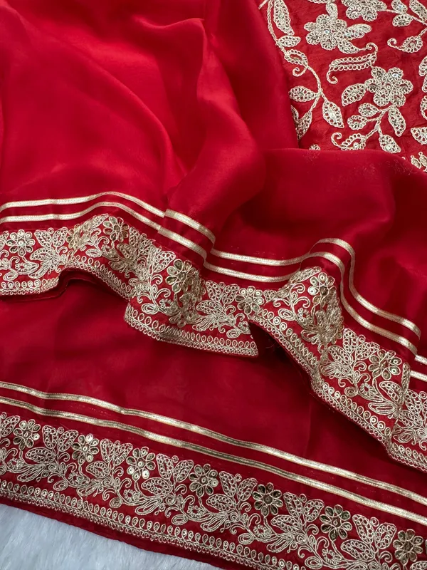 Cherry_Red_Space_Silk_With_Embroidered_Saree