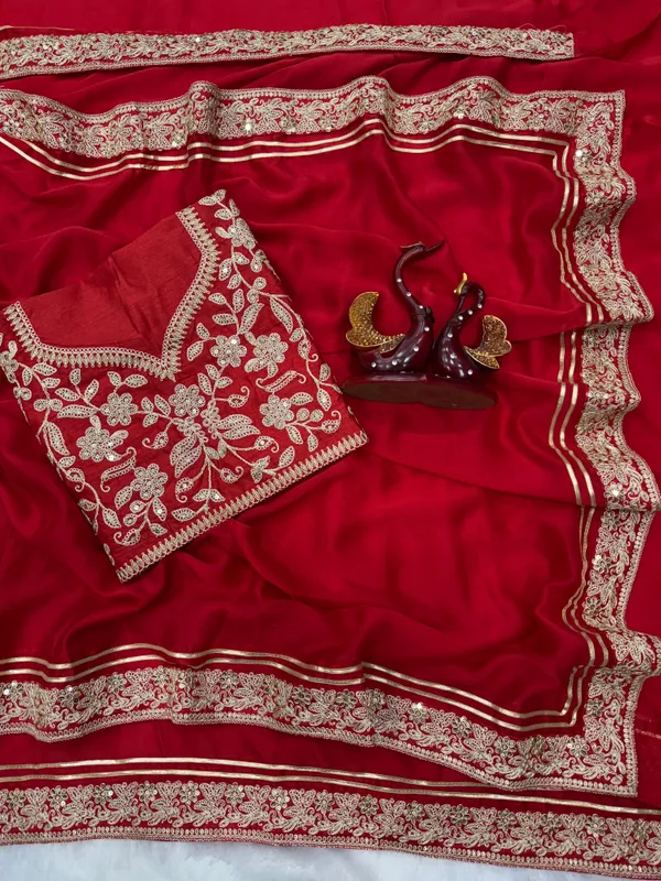 Cherry_Red_Space_Silk_With_Embroidered_Saree