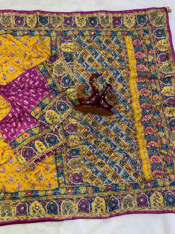 Yellow_Ajarakh_Print_Embroidered_Saree