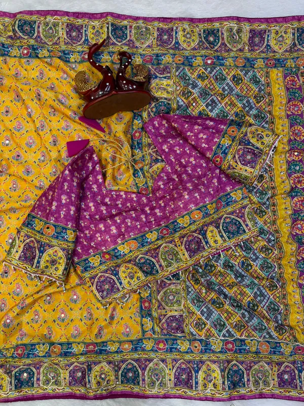 Yellow_Ajarakh_Print_Embroidered_Saree