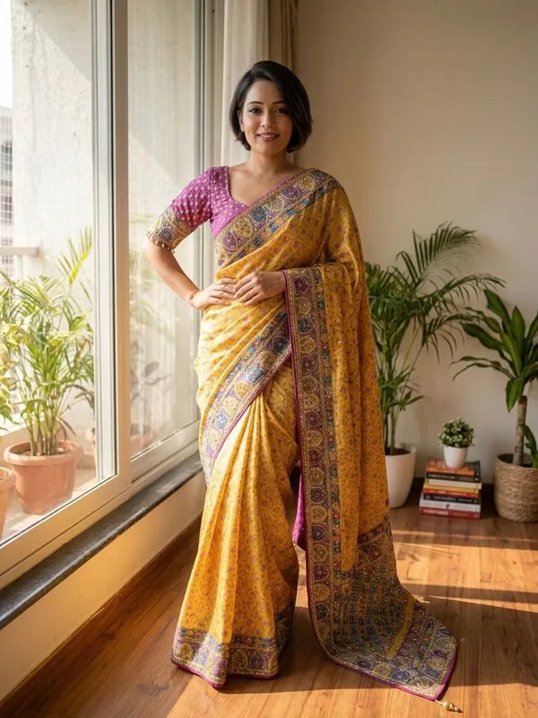 Yellow_Ajarakh_Print_Embroidered_Saree