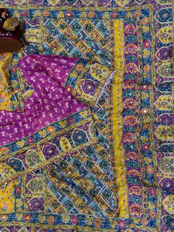 Yellow_Ajarakh_Print_Embroidered_Saree