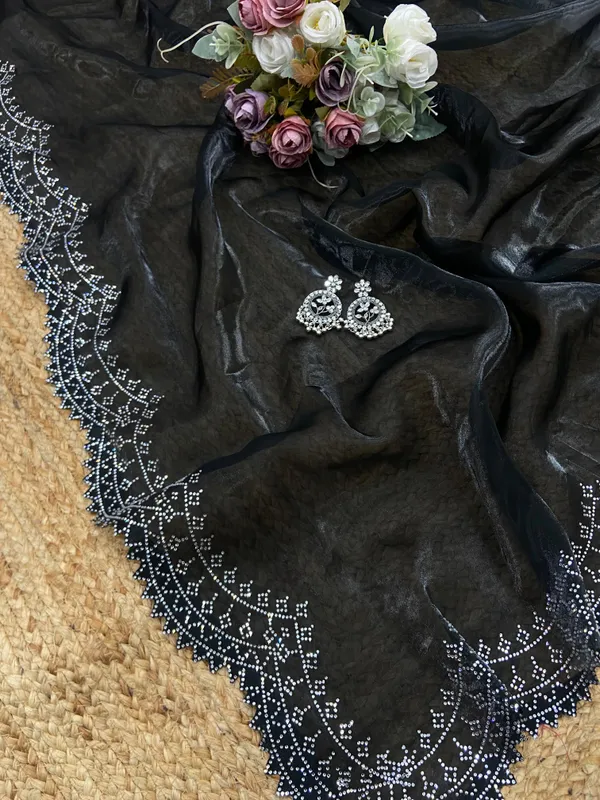 Black_Zariwork_Satin_Organza_Embroidered_Saree