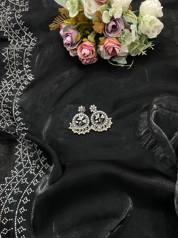 Black_Zariwork_Satin_Organza_Embroidered_Saree