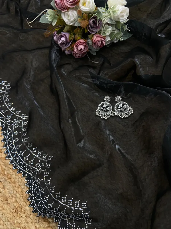 Black_Zariwork_Satin_Organza_Embroidered_Saree