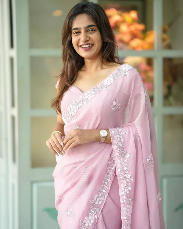 Pink_Moti-Beads_Embroidered_Designer_Saree