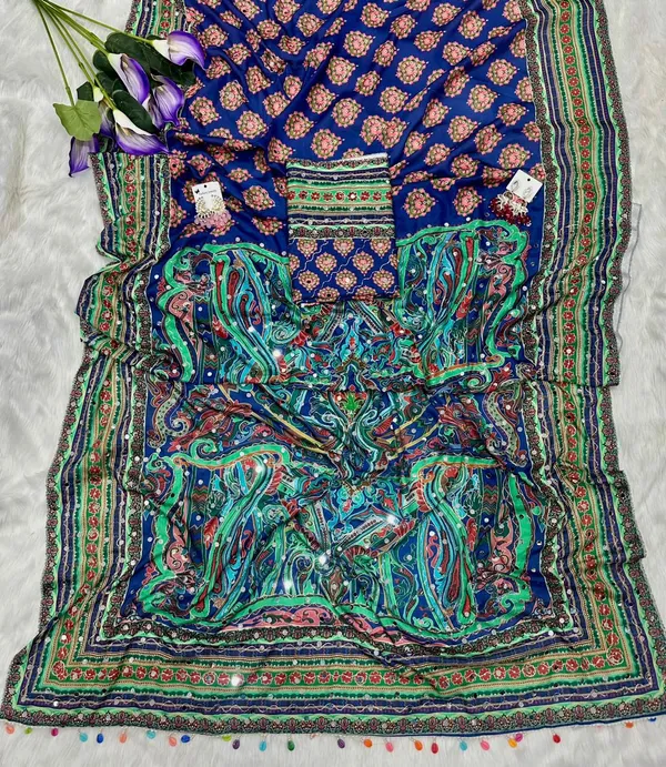 Blue_Ajarakh_Print_Mirror_Embroidered_Saree