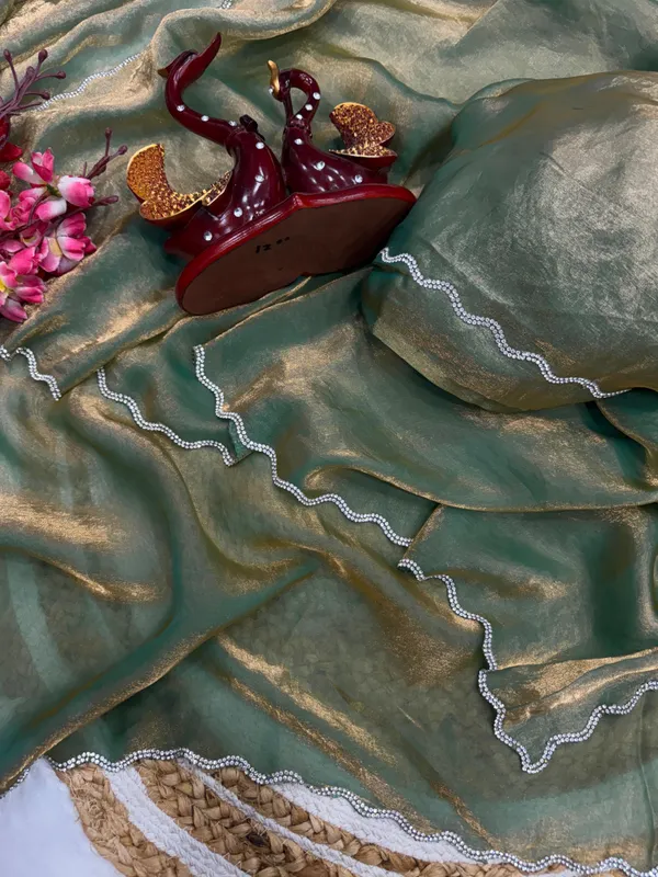 Green_Soft_Silk_Handwork_Designer_Saree