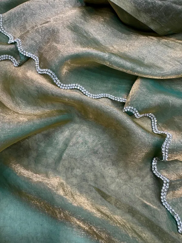 Green_Soft_Silk_Handwork_Designer_Saree