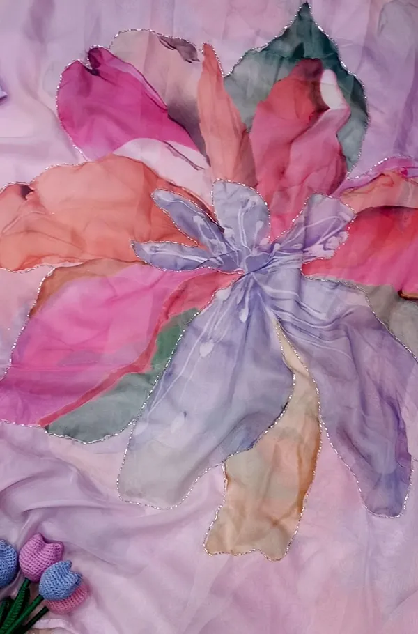 Lavender_Floral_Print_Designer_Saree