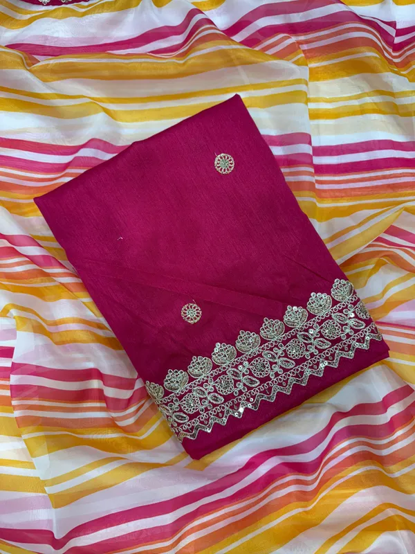 Multicolor_Lehriya_Print_Classic_Embroidered_Saree