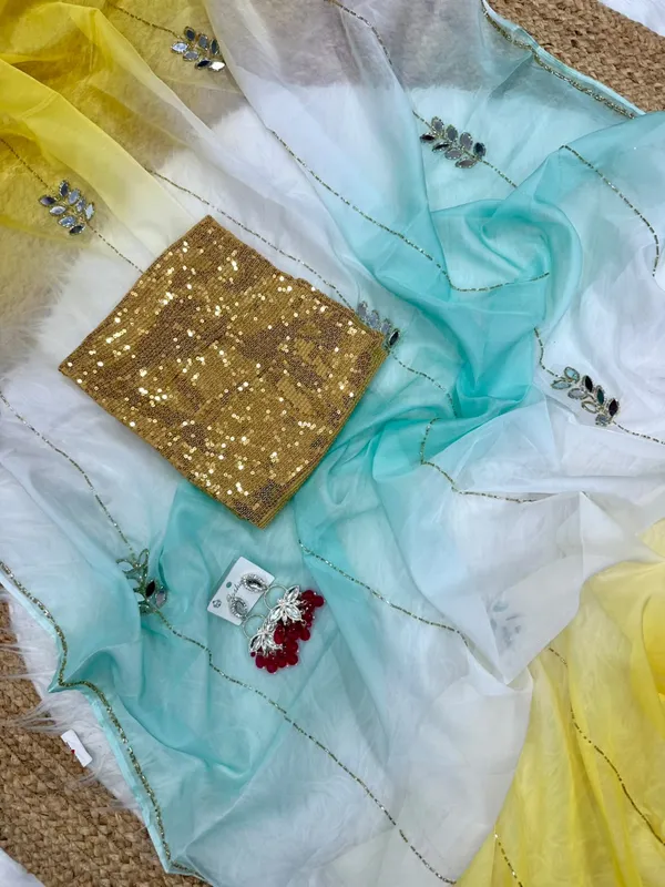 Multicolor_Organza_Silk_Designer_Saree