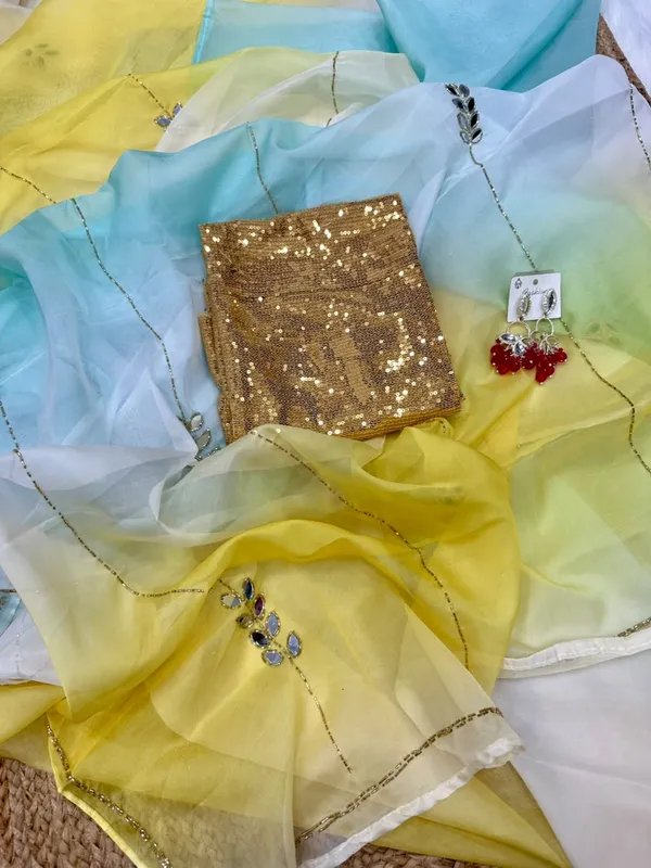 Multicolor_Organza_Silk_Designer_Saree