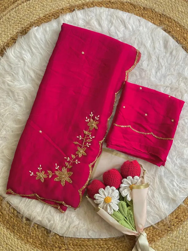 Rani_Chocolate_Silk_Handwork_Saree