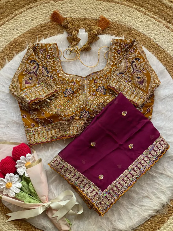 Wine_Syska_Silk_Designer_Saree