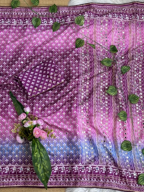Wine_Shaded_Hand_Embroidered_Saree
