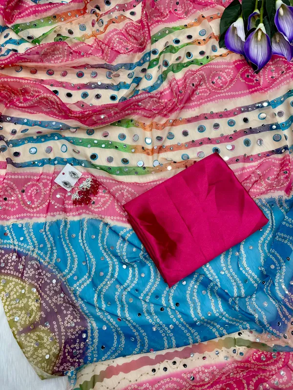 Multicolor_Mirror_Embroidered_Designer_Saree