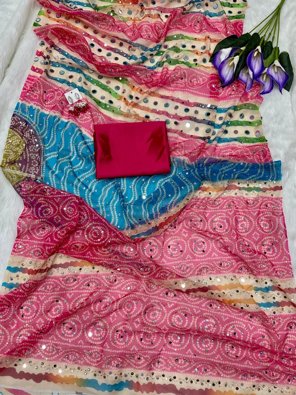 Multicolor_Mirror_Embroidered_Designer_Saree