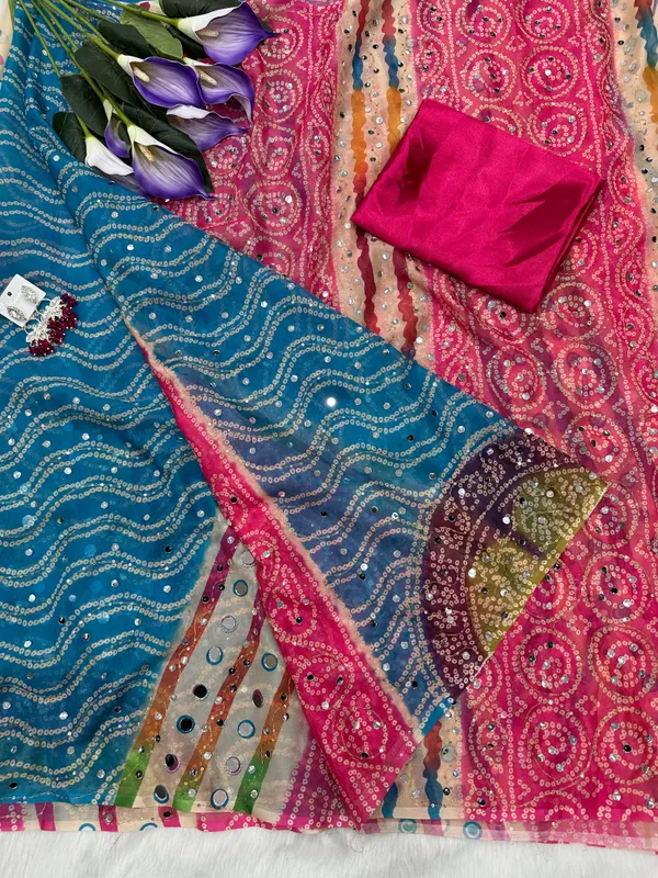 Multicolor_Mirror_Embroidered_Designer_Saree