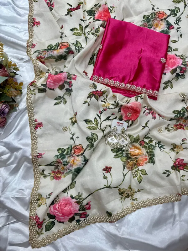 Off-White_White_Floral_Print_Embroidered_Saree