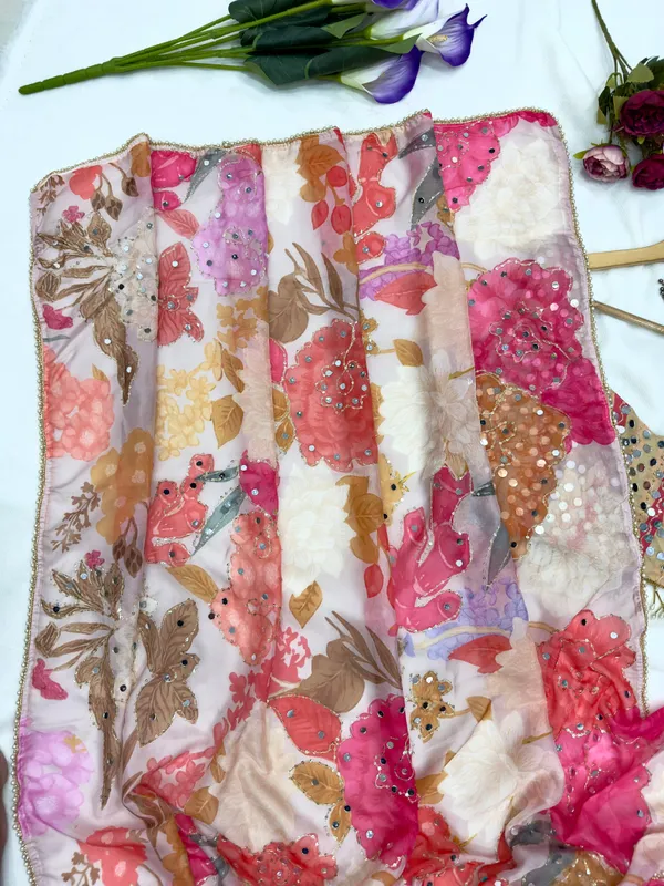 Multicolor_Mirror_Embroidered_Designer_Saree
