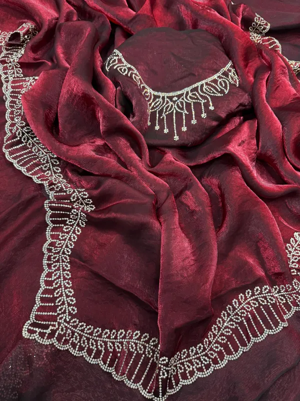 Maroon_Shaded_Soft_Space_Silk_Designer_Saree