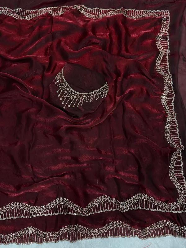 Maroon_Shaded_Soft_Space_Silk_Designer_Saree