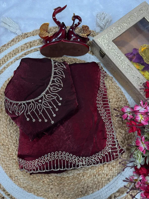 Maroon_Shaded_Soft_Space_Silk_Designer_Saree