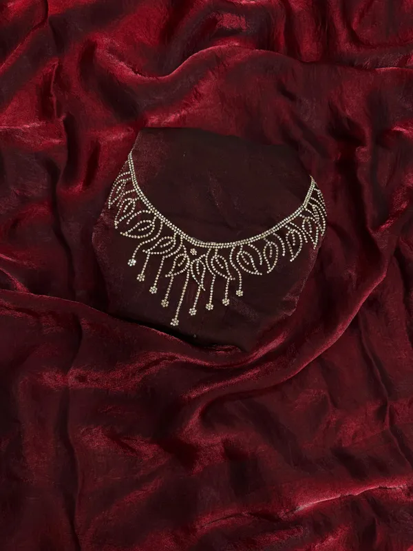 Maroon_Shaded_Soft_Space_Silk_Designer_Saree