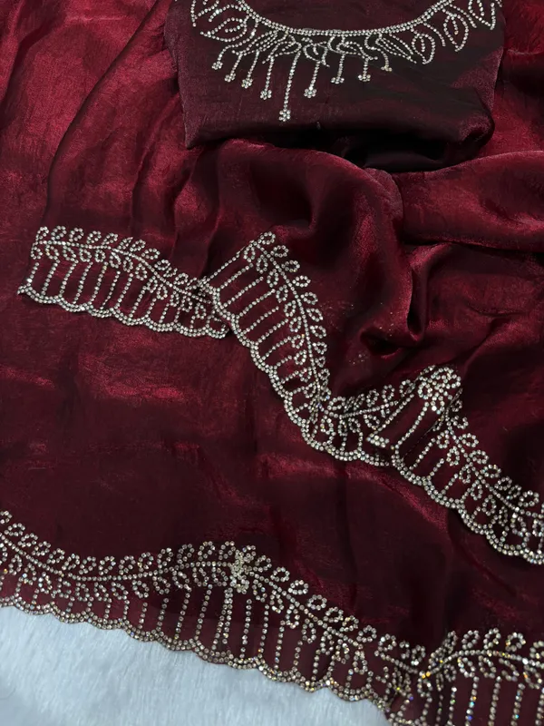 Maroon_Shaded_Soft_Space_Silk_Designer_Saree