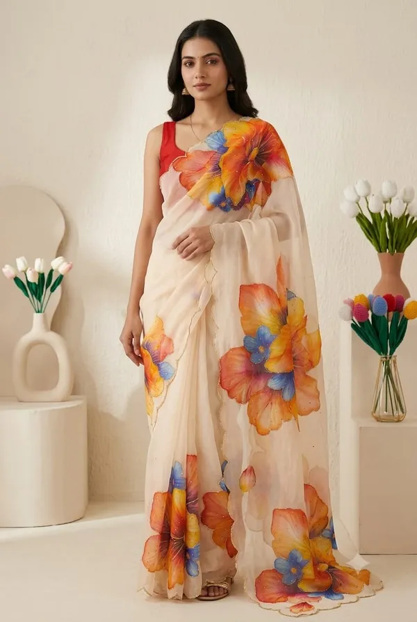 Off-White_Floral_Embroidered_Saree