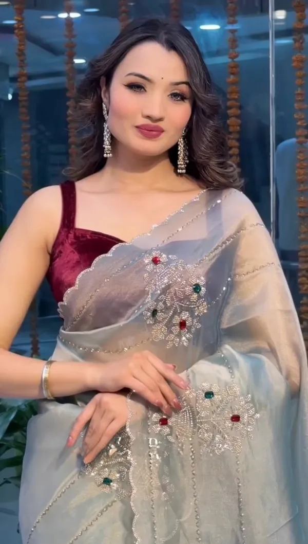 Grey_Shaded_Space_Silk_Designer_Saree