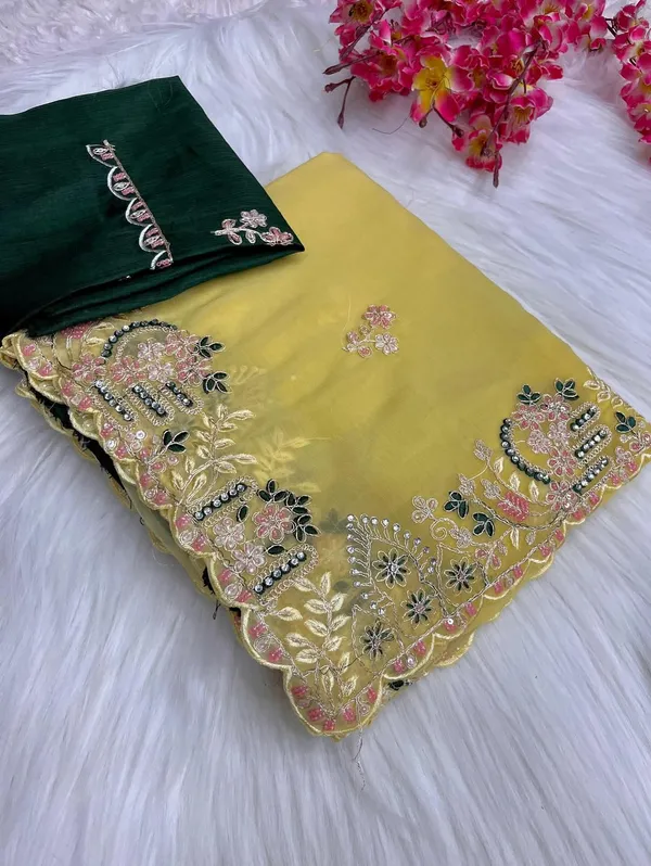 Yellow_Crush_Tissue_Silk_Moti_Embroidered_Saree