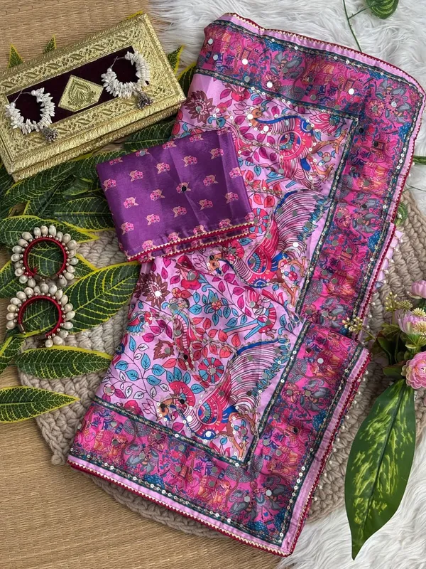Pink_Chinon_Silk_Embroidered_Saree