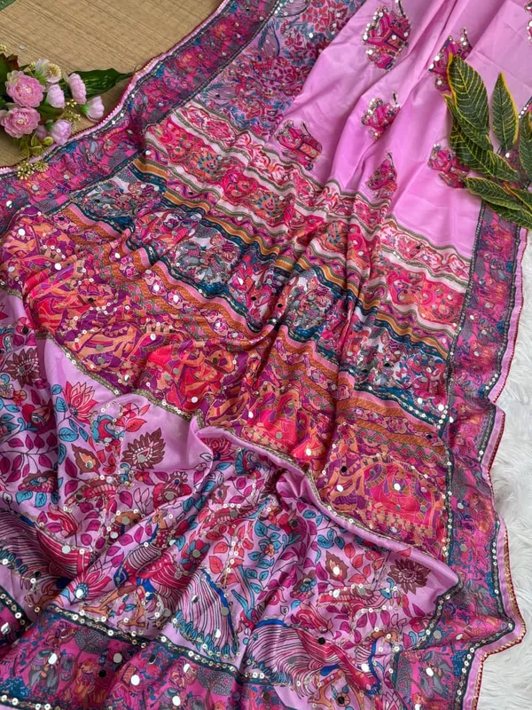 Pink_Chinon_Silk_Embroidered_Saree
