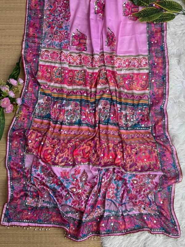 Pink_Chinon_Silk_Embroidered_Saree