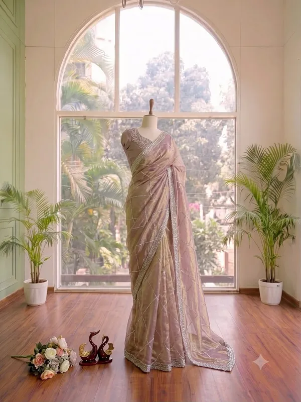 Pink_Dual_Shaded_Space_Silk_Designer_Saree