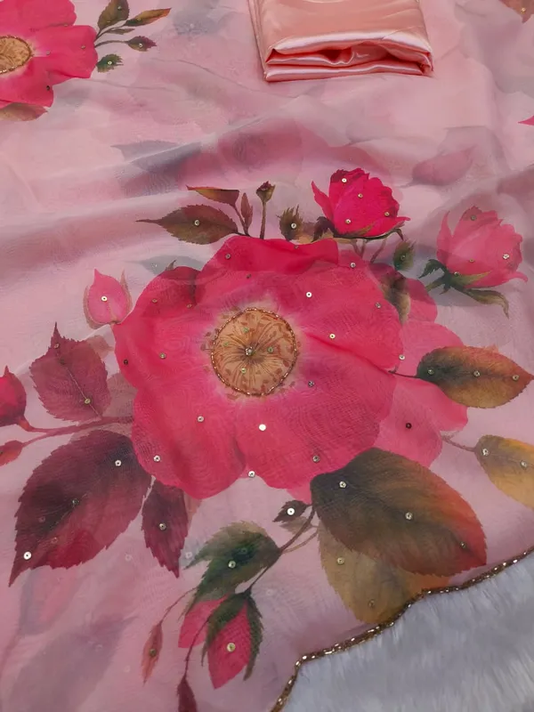 Pink_Floral_Embroidered_Saree