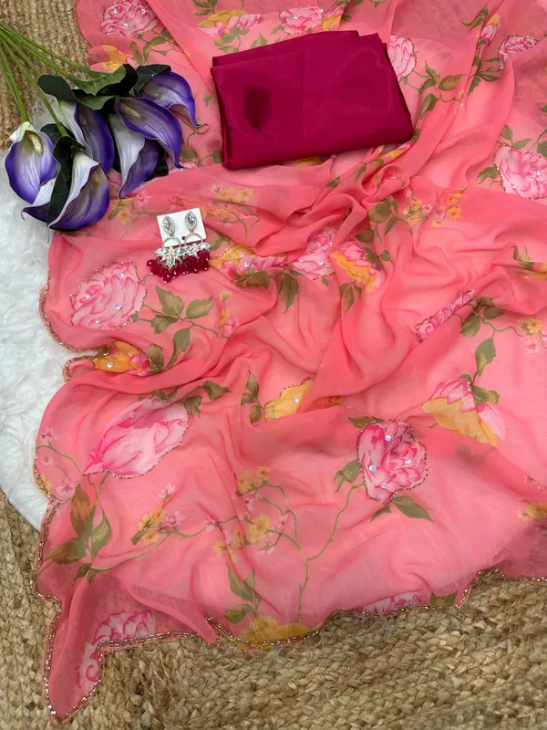 Pink_Floral_Embroidered_Saree