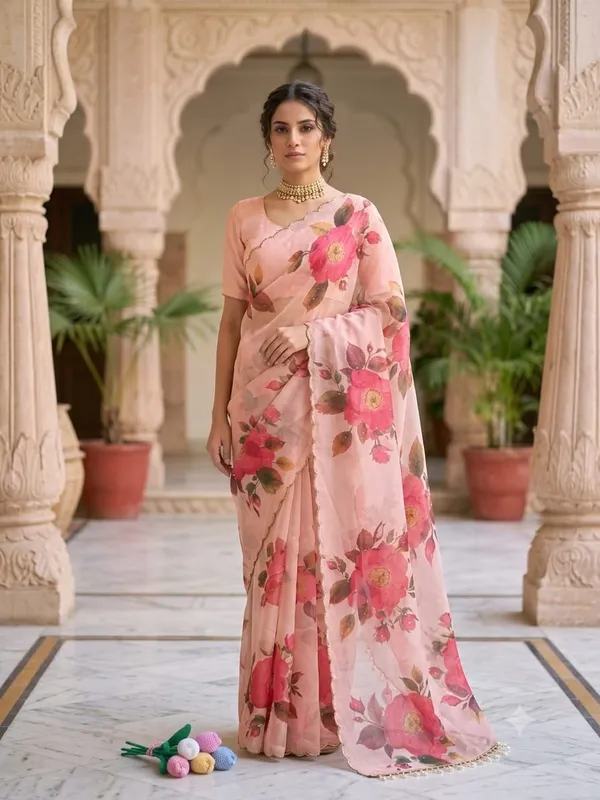 Pink_Floral_Embroidered_Saree