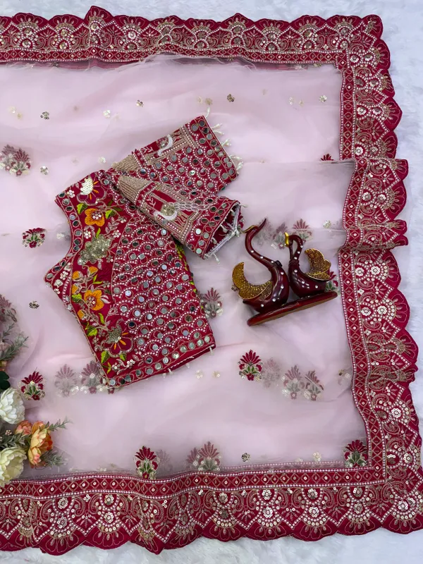 Pink_Organza_Silk_Embroidered_Saree