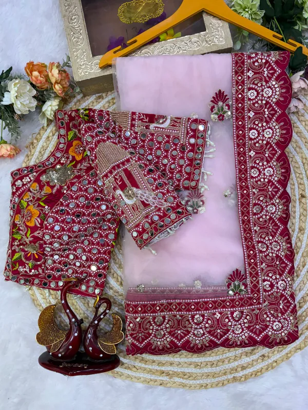 Pink_Organza_Silk_Embroidered_Saree