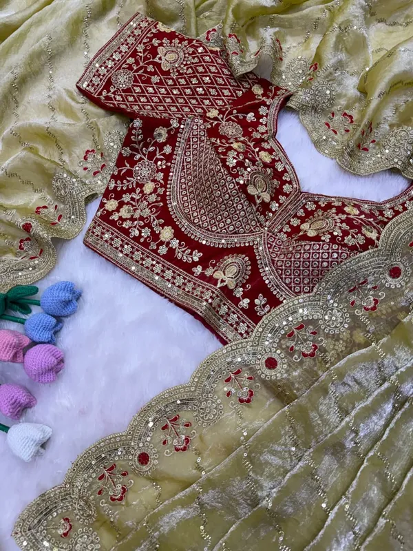 Pista_Space_Silk_Embroidered_Saree