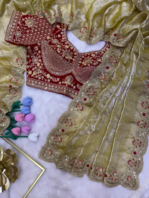 Pista_Space_Silk_Embroidered_Saree